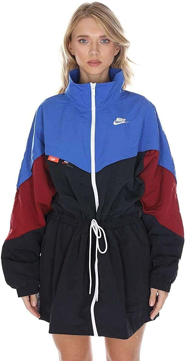 Nike Women's S NSW Icon Clash Woven Track Jacket Blue Black CJ2046-480 NEW