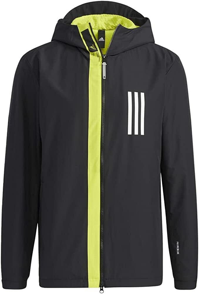 Adidas Wind Jacket Windbreaker Men's XL Coach Warm GL8693 PrimeBlue $90 BLACK