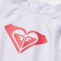 Roxy Whole Hearted  Short Sleeve Rashgaurd Little Girls 4 WHITE PINK UPF 50+