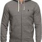 RALPH LAUREN Polo Classic Full-Zip Fleece Hooded Sweatshirt ALASKAN HEATHER NEW