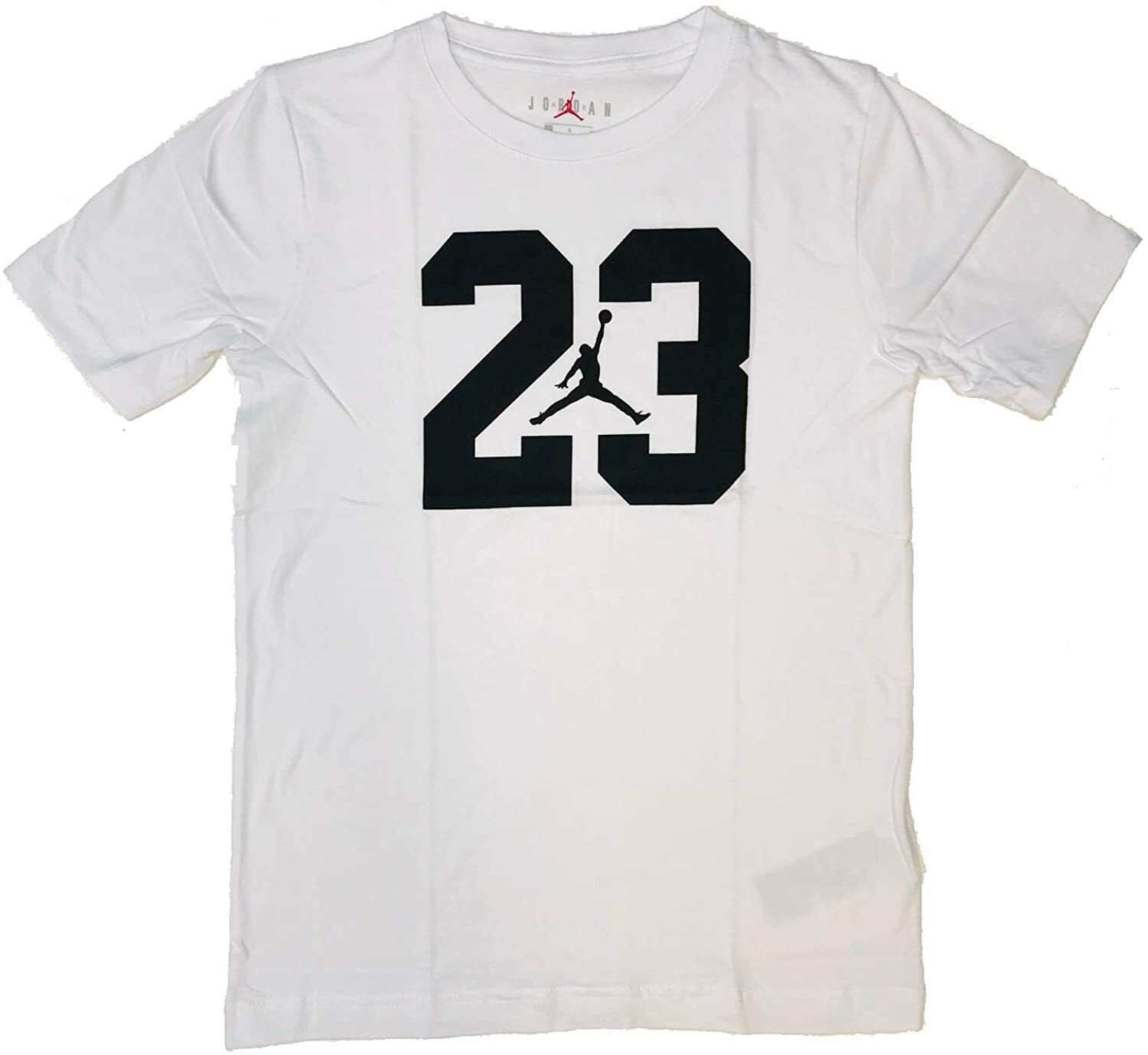 Jordan JUMPMAN Practice Flight Boys Active T TEE Shirt L LARGE White Black #23