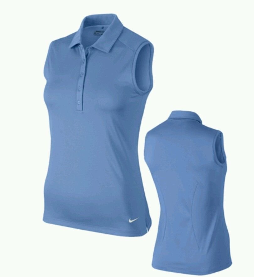 Nike Ladies Victory Solid Sleeveless Polo CHALK BLUE 725598 486 SIZE SMALL S SM
