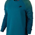 Nike Women's L Sportswear Tech Fleece Crew 809537 301 TURQUOISE VOLT SWEATSHIRT