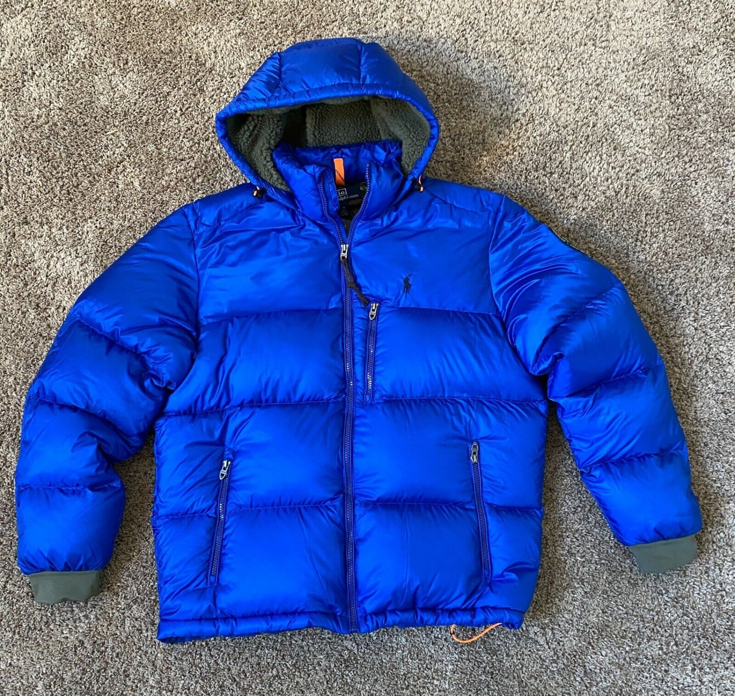 Polo Ralph Lauren Down Jacket Great Outdoors Water Repellent BLUE Camo M $368