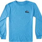 Quiksilver Boys OLD FRIENDS Long Sleeve Tee T SHIRT BLUE HEATHER L 14 XL 16 SURF