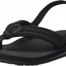 NEW Quiksilver Carver Suede Toddler Flip Flop (Toddler) SZ 4 BLACK SANDALS FLOPS