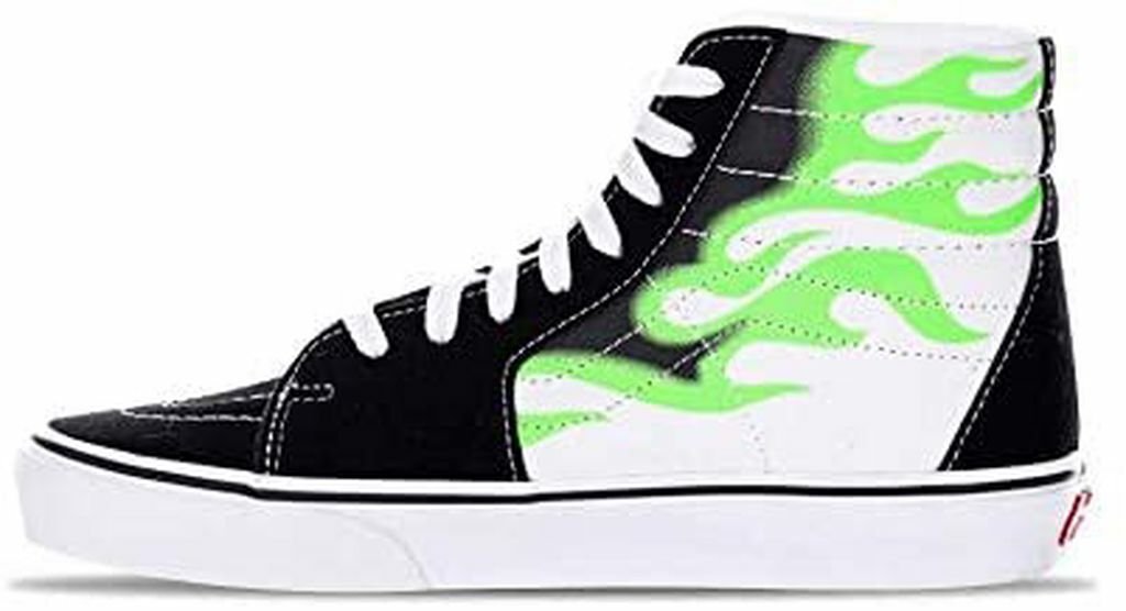 VANS CA SK8 HI FLAME BLACK WHITE SKATE SHOES SIZE MENS 8.5 11