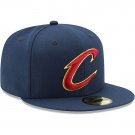 New Era Cleveland Cavaliers CAVS Mens Navy Blue 59FIFTY Fitted Hat 7 3/8 NWT