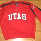 NEW MAJESTIC UTAH UTES WINDBREAKER PULLOVER L JACKET LARGE RED