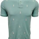 Polo Ralph Lauren Men's CLASSIC Fit Mesh Shirt GREEN pony WHITE SCATTERED S-XXL