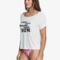 ROXY Beautiful Horizon Short Sleeve Button-Back Top WOMENS XS WHITE FUN T SHIRT
