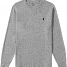 Polo Ralph Lauren Mens Long Sleeve LARGE L GREY HEATHER new nwt BLACK PONY