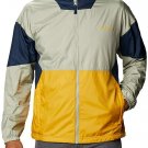 NEW Columbia Men's 4X Point Park Lined Windbreaker WS1339 790 BLUE GREY YELLOW