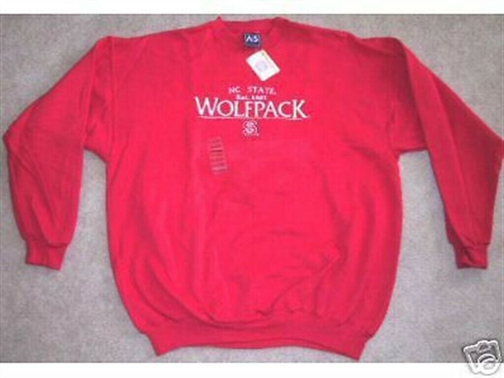 NC STATE WOLF PACK NORTH CAROLINA SWEATSHIRT L NEW NWT LARGE RED LG