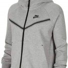 Nike Women's Tech Fleece Hoodie NEW AUTHENTIC Dark Grey Heather CW4298-063 S L