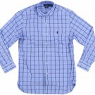 Ralph Lauren Polo Mens Spread Collar Slim Fit Easy Care Dress Shirt BLUE CHECK