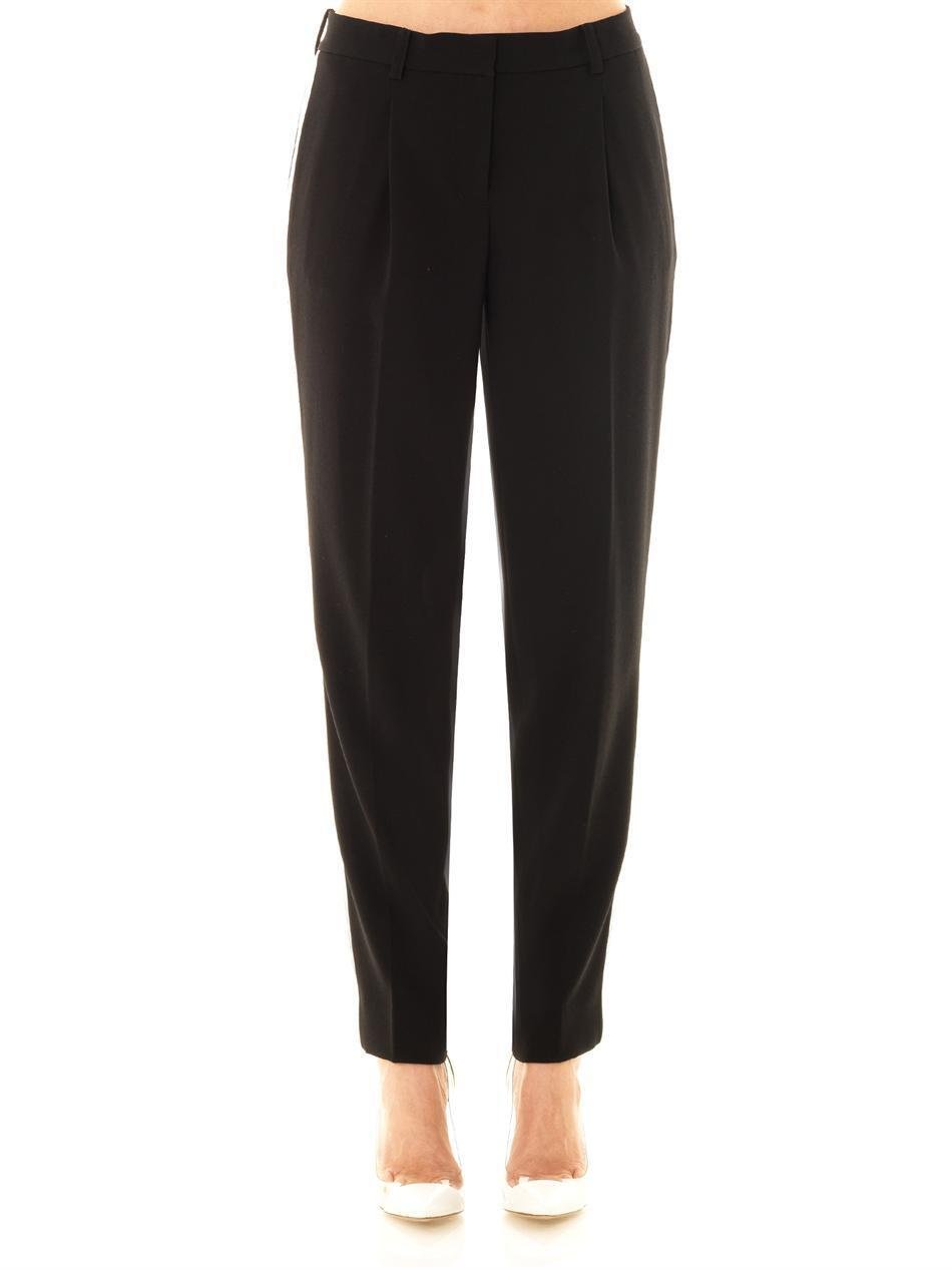 DKNY URBAN ESSENTIALS Black Tux Stripe Tailored Trousers $295 WOMENS SZ 10P BLK