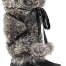 Eddie Bauer Women's Squatch Boot Black Regular SZ 6.5 8 FUR BOOTS SUEDE $220 NEW