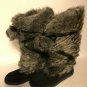 Eddie Bauer Women's Squatch Boot Black Regular SZ 6.5 8 FUR BOOTS SUEDE $220 NEW