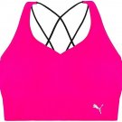 PUMA Women's Seamless Sports Bra BRIGHT PINK KRISS CROSS M L XL REMOVABLE CUPS