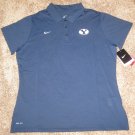 NIKE FIT DRY DRI BYU COUGARS WOMENS POLO SHIRT SMALL S SM BLUE LADIES GOLF NEW