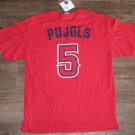 NEW CALIFORNIA LOS ANGELES LA ANGELS ALBERT PUJOLS T SHIRT JERSEY RED LARGE LG L