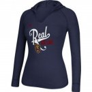 Adidas Real Salt Lake Womens S SM Kick Sweep Long Sleeve Hooded T-Shirt Navy RSL