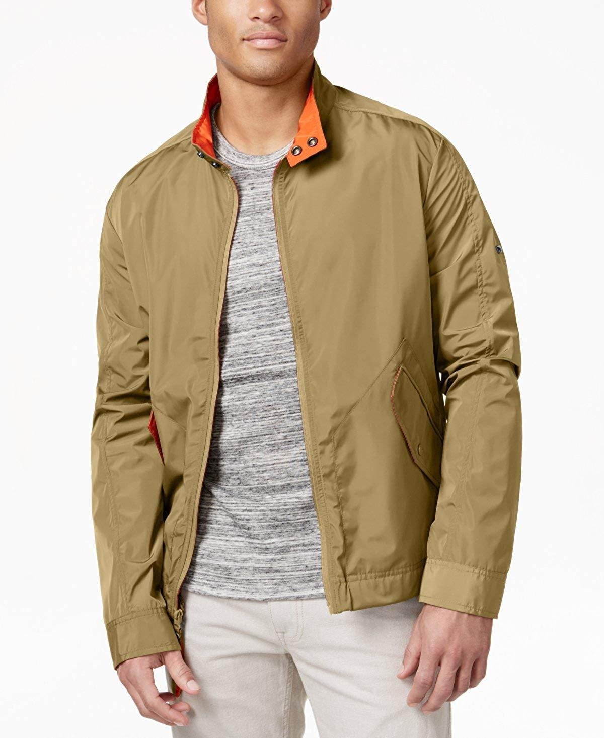 ANDREW MARC NEW YORK BARRACUDA JACKET COAT TAN ORANGE BIG AND TALL LT MOTO