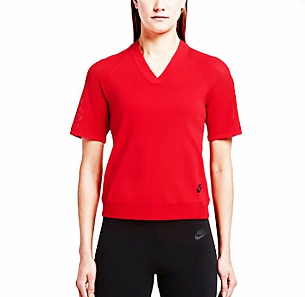NIKE TECH KNIT TOP WOMEN'S TOP Training T-Shirt 728679 RED NEW TOP SMALL S