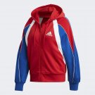 Adidas FS2455 Women's ATHLETICS Colorblock Full-Zip Hoodie Track top jacket RED