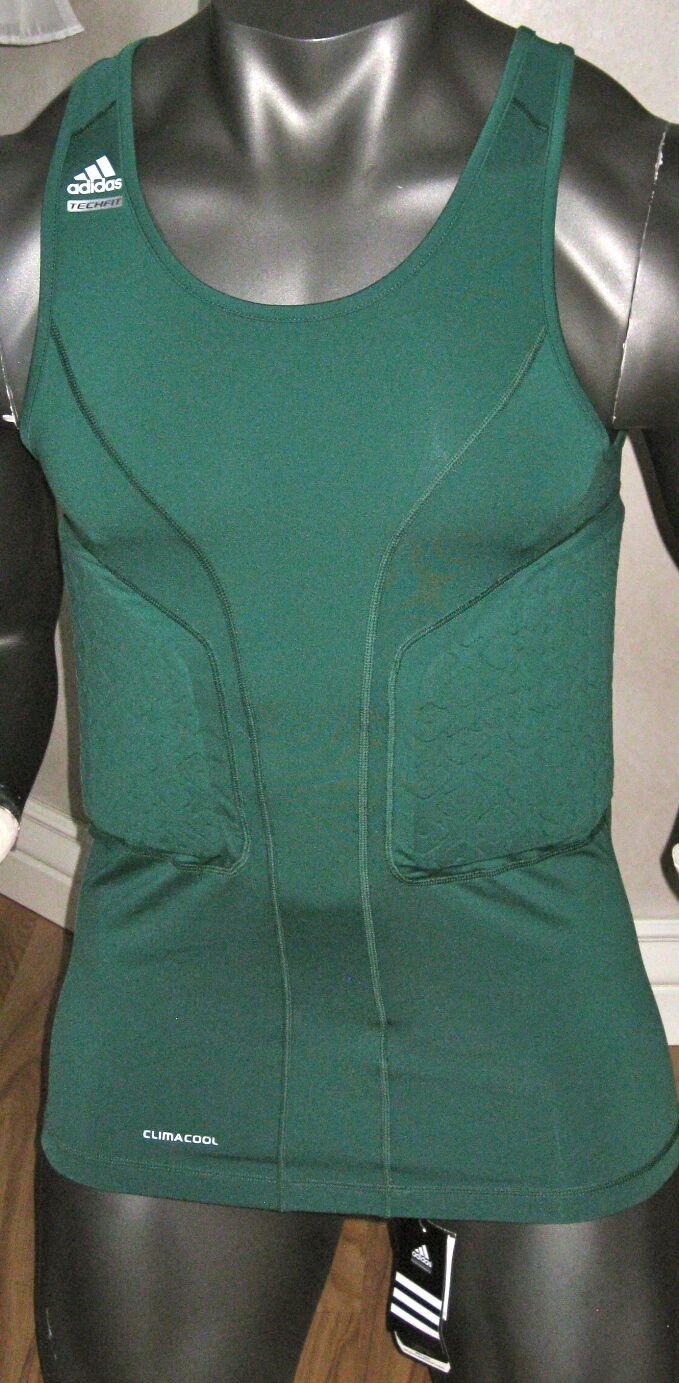 ADIDAS TOP COMPRESSION FIT TANK PADDED XXLARGE 2XT GREEN CLIMACOOL SHIRT NEW
