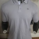 NEW MENS NEW ERA SHIRT LARGE LG LRG POLO TOP WHITE GREY STRIPE GRAY