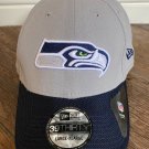 New Era Seattle Seahawks Training headwear 39THIRTY M/L L/XL GREY NAVY 39/30 NWT