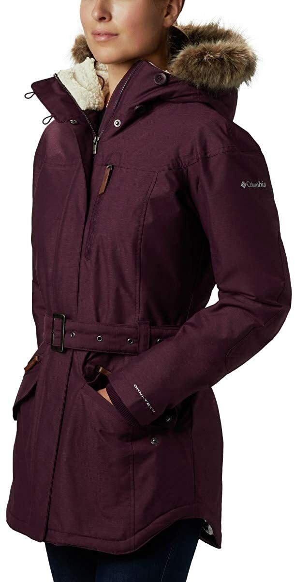 Columbia Women's Carson Pass II Jacket Thermal Reflective Warmth Black Cherry