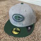 New Era Green Bay Packers Hat NFL Flat Bill Cap 59Fifty GREY LIFE FAN SIZE 7 NWT