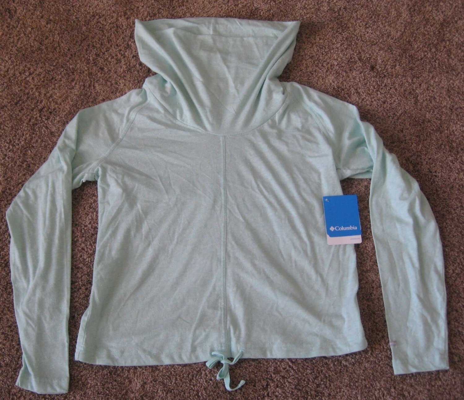 NEW COLUMBIA Womens Knick Beach Pullover Cowl Neck Sweater Mint Green Size M MD