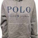 NEW Polo Ralph Lauren Women's Sweatshirt Pullover Hoodie Letters Logo Grey XS S