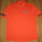 REEBOK PLAY DRY MIAMI DOLPHINS COACHES POLO SHIRT MEDIUM MED M ORANGE