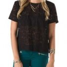 New Vans Womens SMALL Collision Short Sleeve Tunic Shirt Top Blouse LACE
