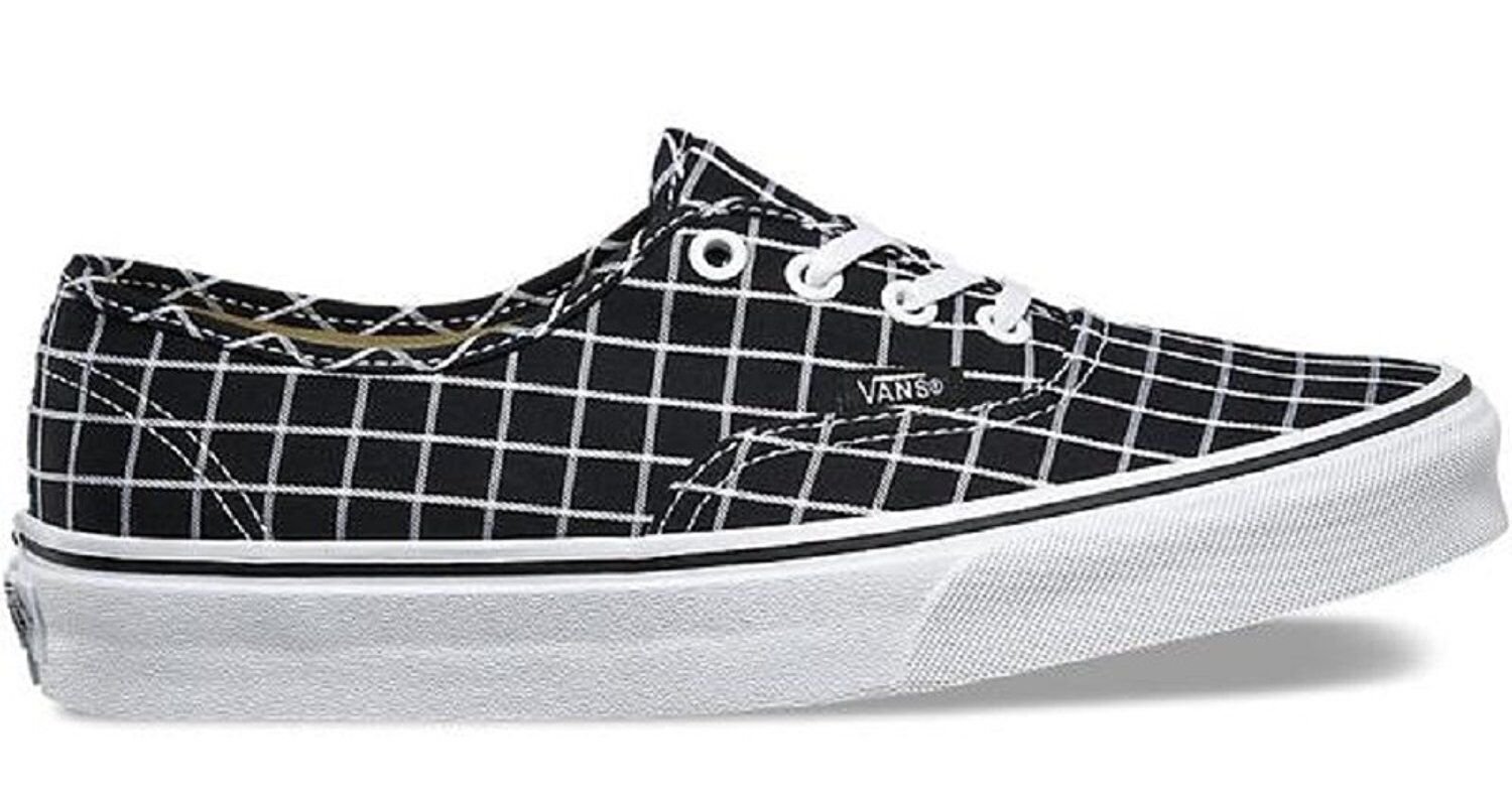 Vans Unisex Authentic GRID BLACK Skate Shoes- Mens 3.5 5