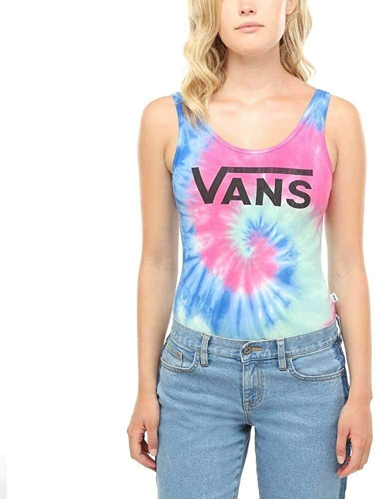 Vans New Tie Dye Bodysuit Tank Top Women's Size XS XSmall JOB SUIT PINK BLUE