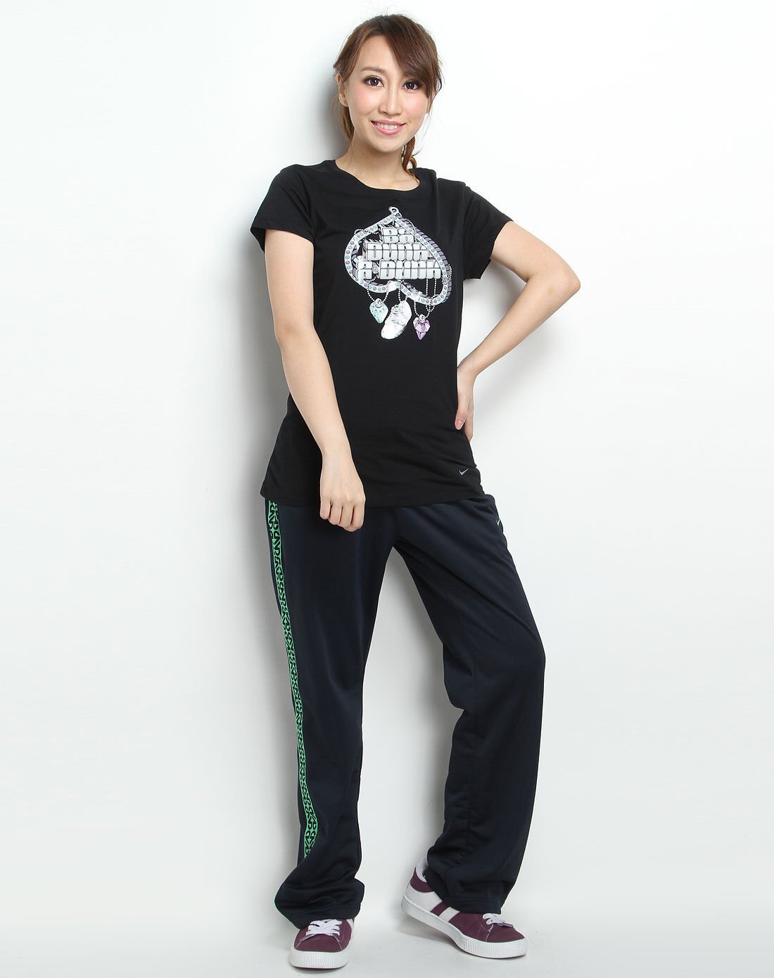 NIKE WOMENS BA DUNK A DUNK TEE T SHIRT M MD MED DRI FIT STAY COOL 433328 BLACK
