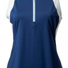 adidas Women's Colorblock Sleeveless Golf Top Dark Navy L Large