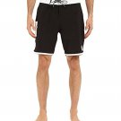Vans Board Shorts CLASSIC SCALLOP Shorts SWIM SUIT Black 38 TRUNKS WHITE NEW NWT