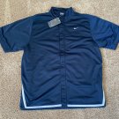 NIKE 136360 451 BASKETBALL SHOOTING JERSEY SHIRT NOS MENS XL NAVY BUTTON FRONT