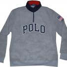 Ralph Lauren Polo Men's American Flag Fleece Long Sleeve Pullover XL XXL GREY