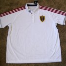 ADIDAS RSL REAL SALT LAKE SOCCER JERSEY POLO MENS MEDIUM M MLS GOLF SHIRT WHITE