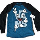 Vans Boys Handled Raglan Shirt Long Sleeve Medium M Black Teal