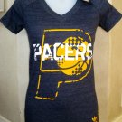 ADIDAS INDIANA PACERS Women's LADIES V NECK TRI-BLEND T SHIRT NFL SMALL SM S