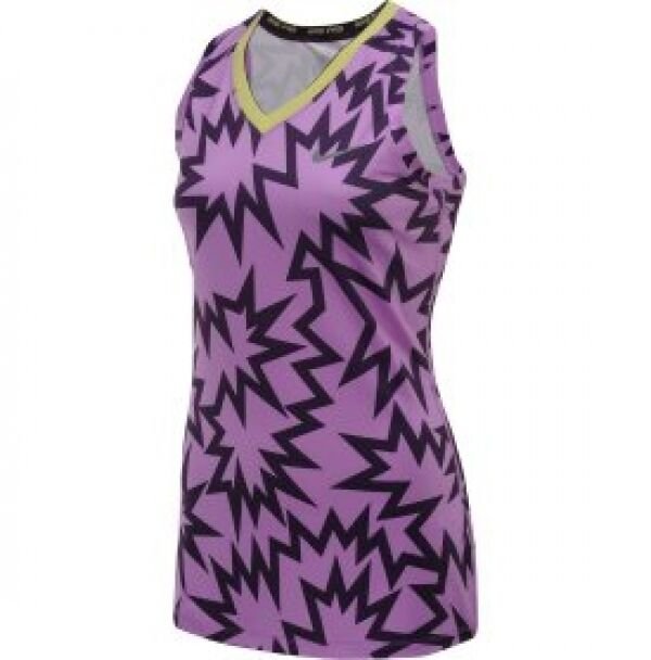 NIKE PRO KAPOW PRINT WOMENS LADIES PURPLE DRI FIT XS EXTRA SM 542268 TOP SHIRT